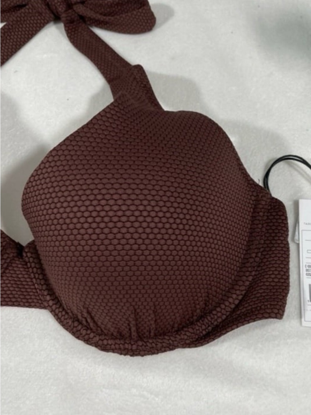 Shade & Shore Brown Ribbed Underwire Bikini Set - Picture 6 of 11